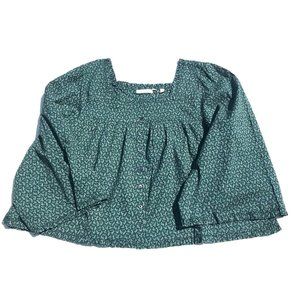 NWT 🎉 Doen “Lunaria” cotton top / blouse, square neck, lots of details, XXL.